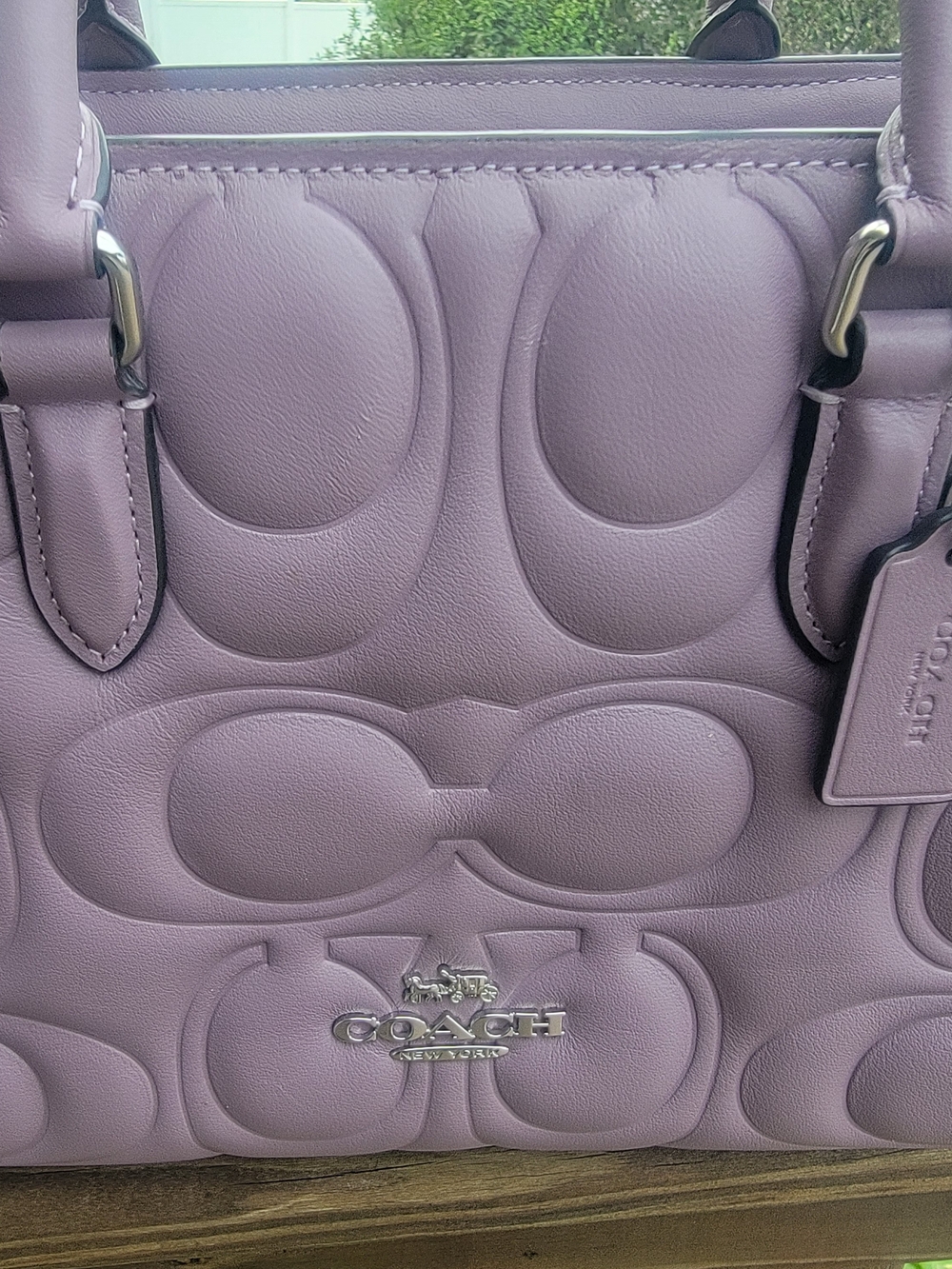 Coach Mollie Mini Lilac Signature Leather Tote
